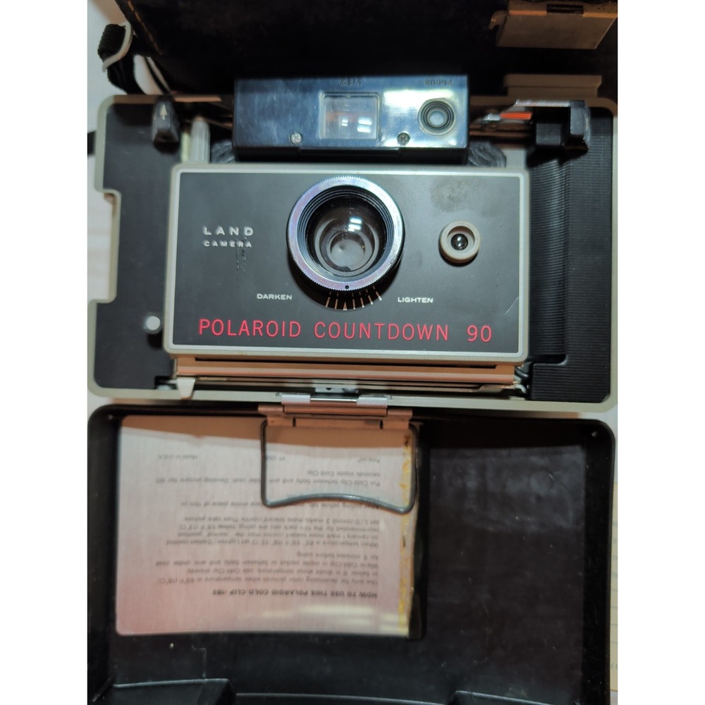 1970s Polaroid Countdown 90 Automatic Land Camera Kit w/ Hard Case Untested